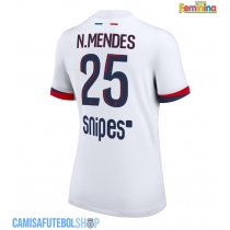 Camisa de time de futebol Paris Saint-Germain Nuno Mendes #25 Replicas 2º Equipamento Feminina 2025-26 Manga Curta